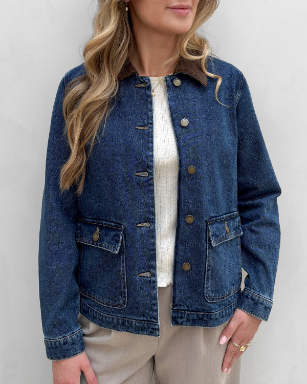 Blå denimjakke til damer