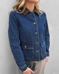 Blå denimjakke til damer