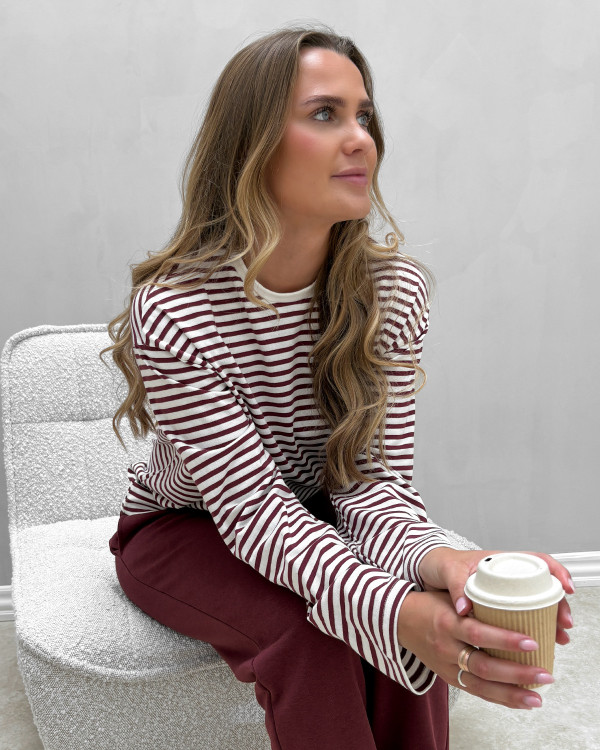 Stribet bluse i enkelt design - pcsadie