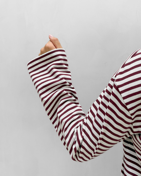 Stribet bluse i enkelt design - pcsadie