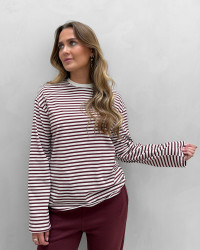 Stribet bluse i enkelt design - pcsadie