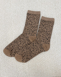 Leopard strømper med glitter til damer