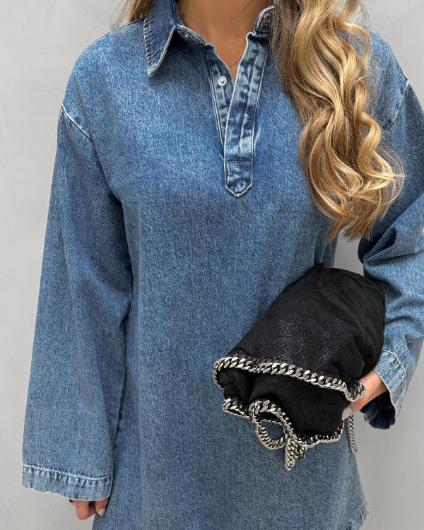 Blå denimkjole til damer