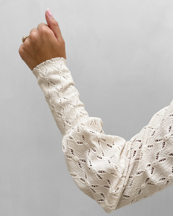 Beige festbluse til damer