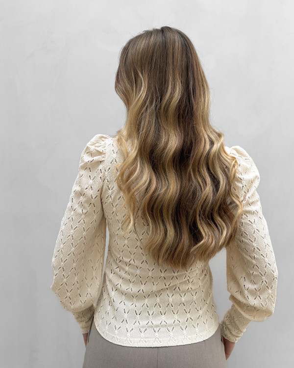 Beige festbluse til damer