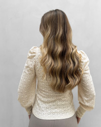 Beige festbluse til damer