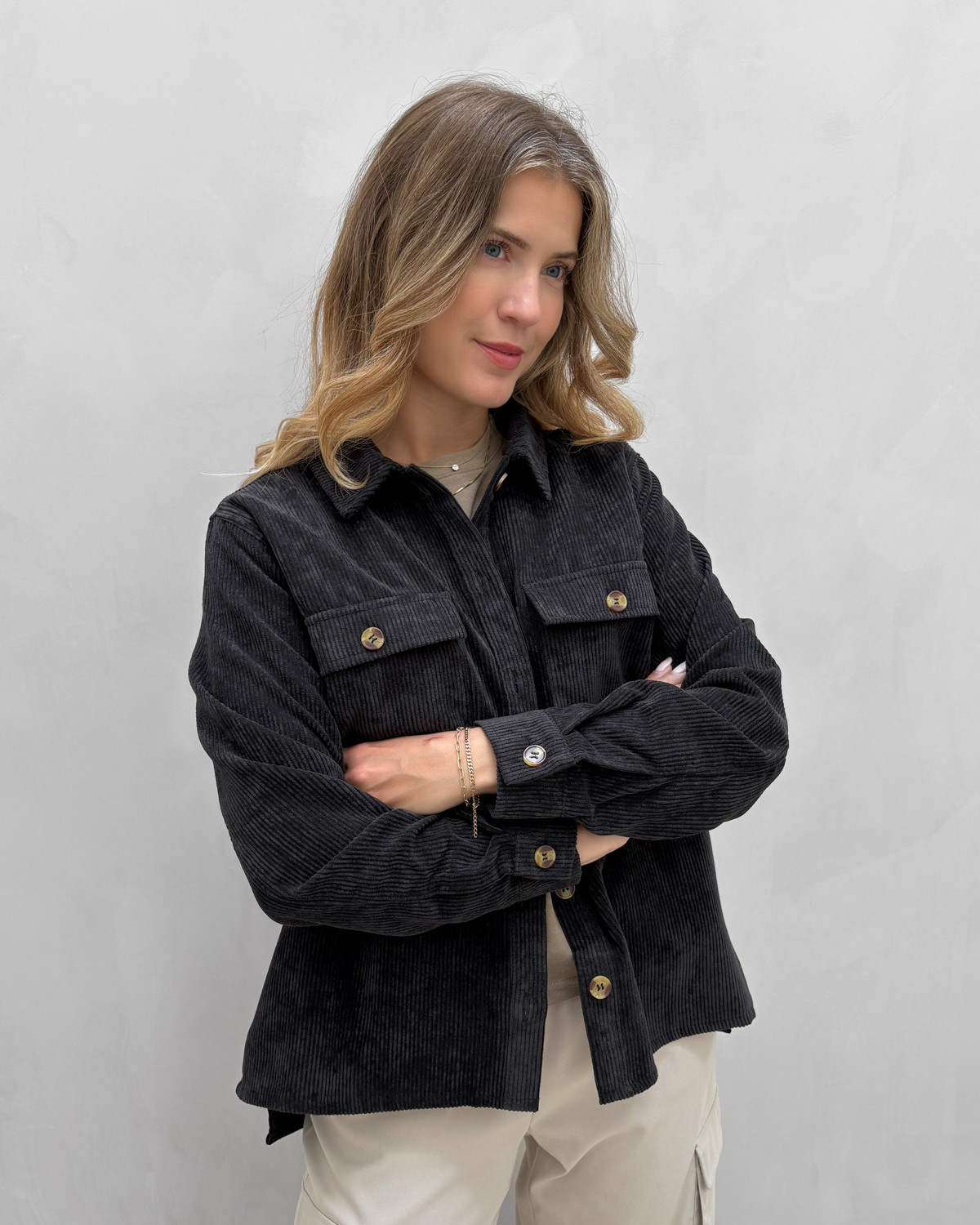 Pieces Pceffi Black Ls Shirt - XS - Sort