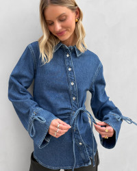Blå denimskjorte til damer