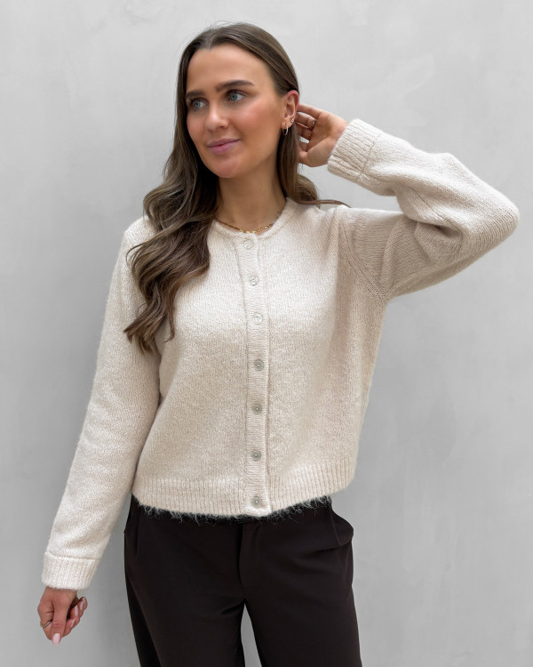 Onlmaggie Life Ls Split Neck Light Grey Melange