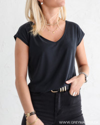 Sort Basic T-shirt fra Vila