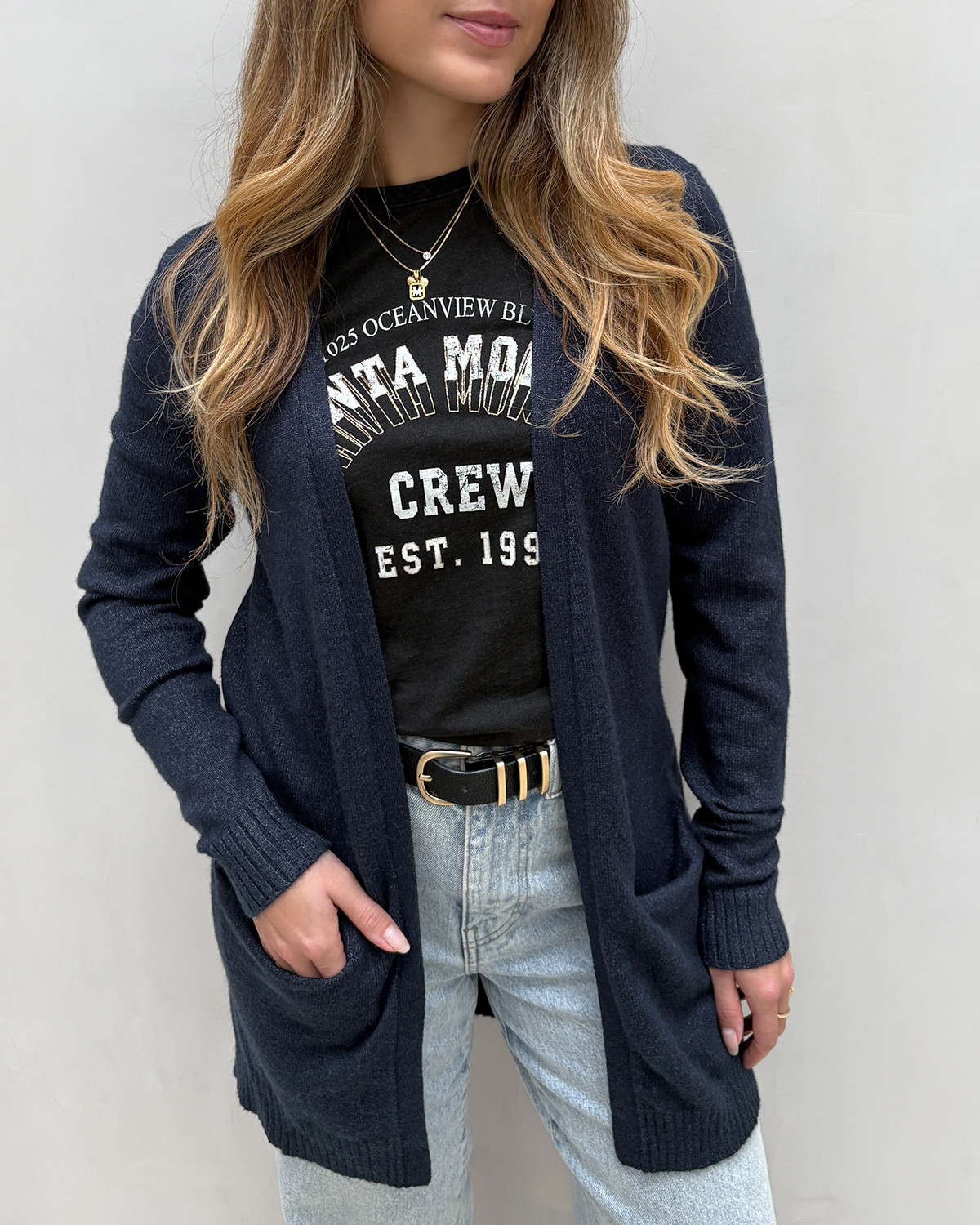 VILA Viril Open Total Eclipse Knit Cardigan - M - Blå