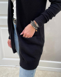 Vila Viril Open Black Knit Cardigan