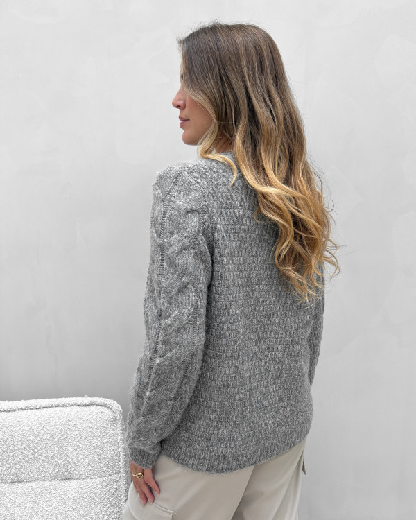 Cardigan med v-hals og knapper