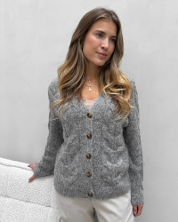 Cardigan med v-hals og knapper