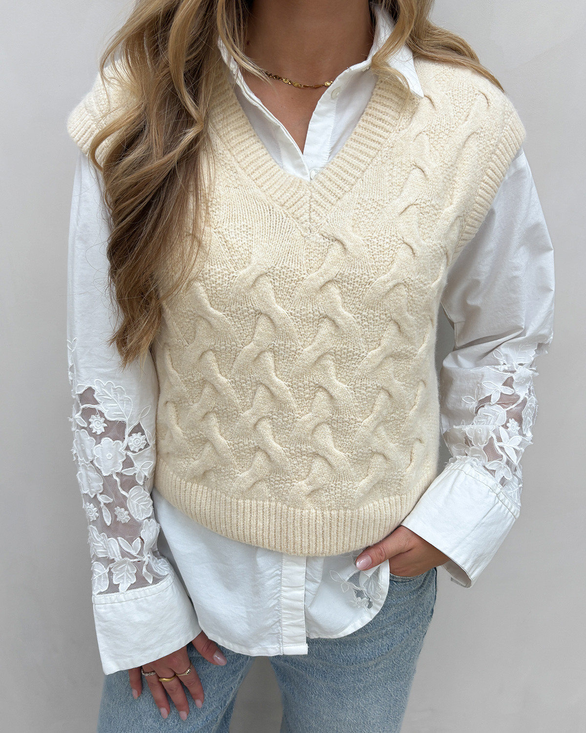 Gilet Col V VERO MODA Vmgold SL - Femme - Tendance Automne - Matière Douce Et élégante