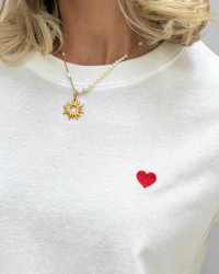 Hvid t-shirt med print til damer