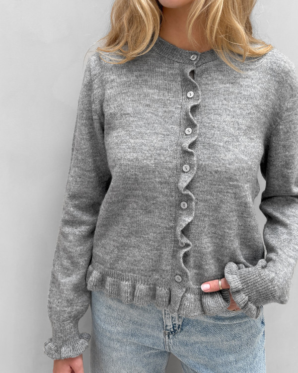 Grå cardigan med smukke detaljer