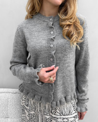 Grå cardigan med smukke detaljer