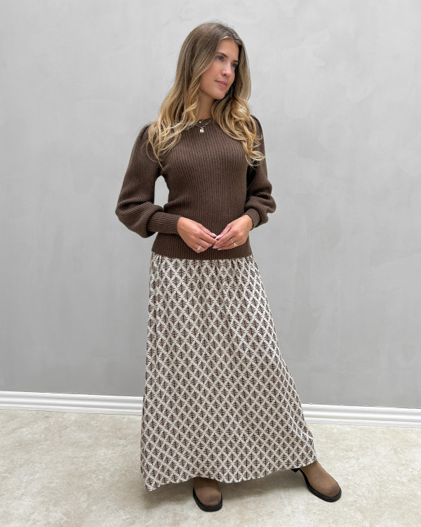 Maxi nederdel med print til damer