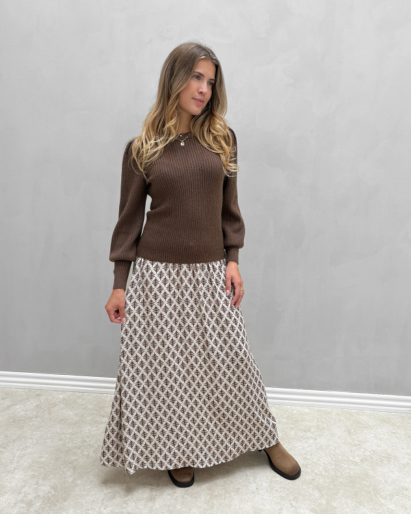 Maxi nederdel med print til damer