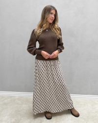 Maxi nederdel med print til damer