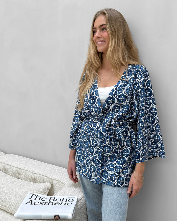 Kimono med print til damer