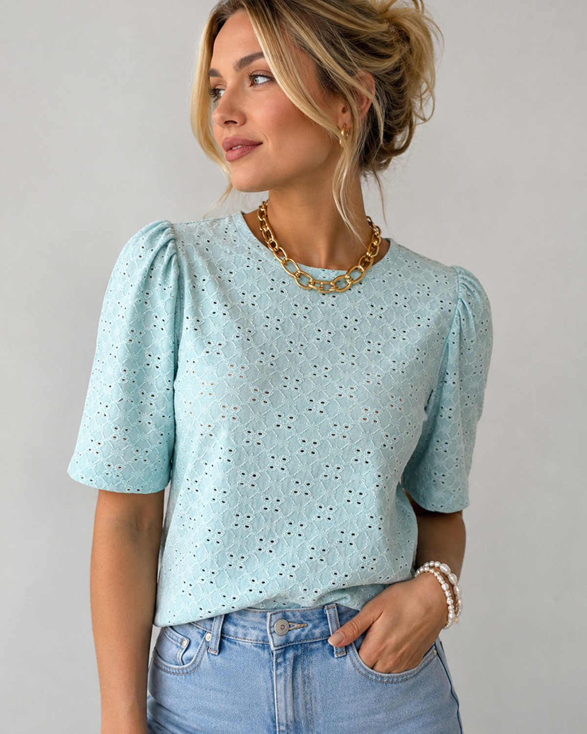 JDY Jdyalva Ether S/S Blouse - XS - Blå