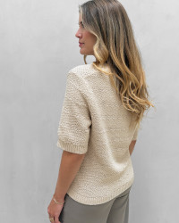 Beige strikcardigan til damer