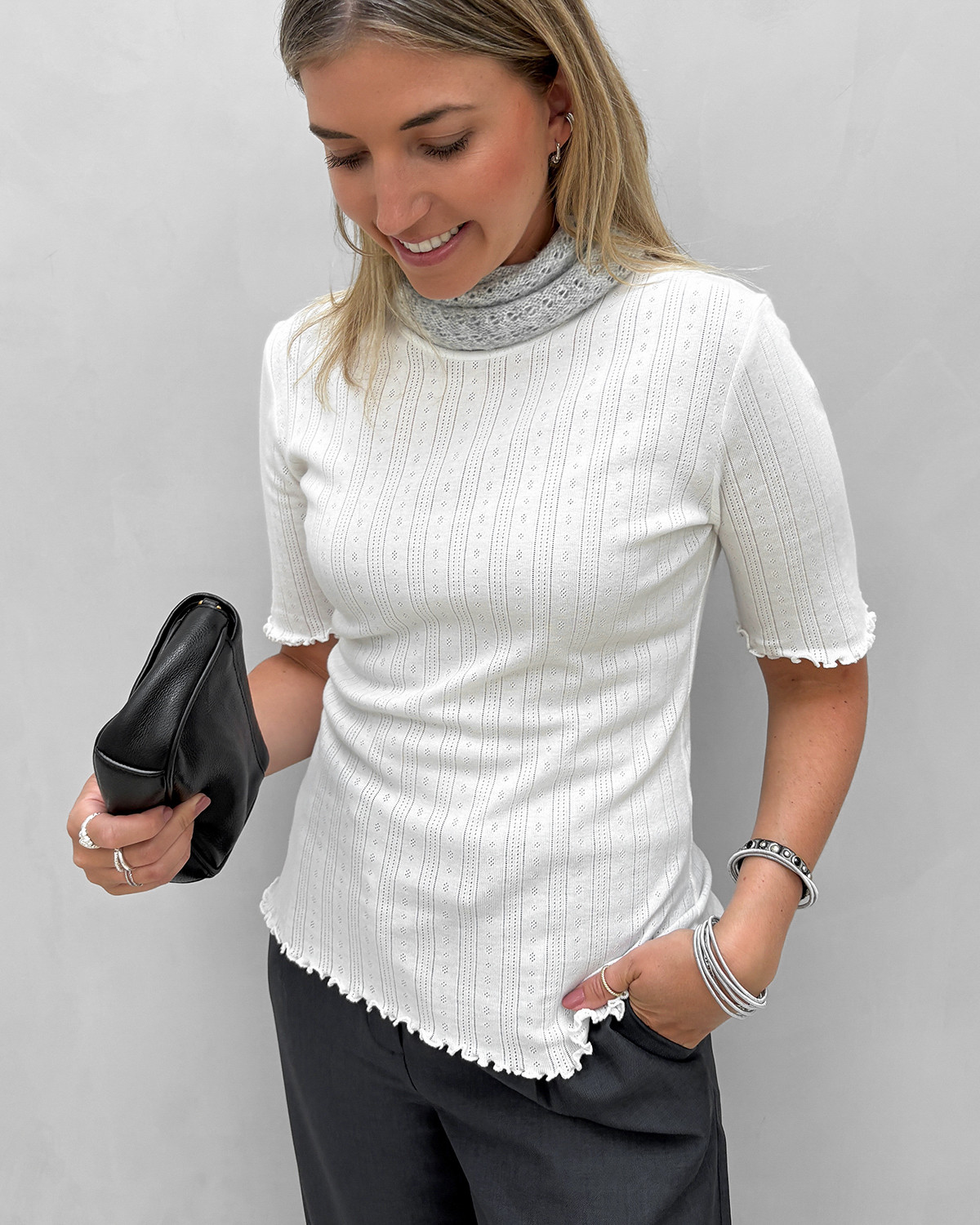 JDY Jdynora Bright White Life 2/4 Sleeve Top - S - Hvid