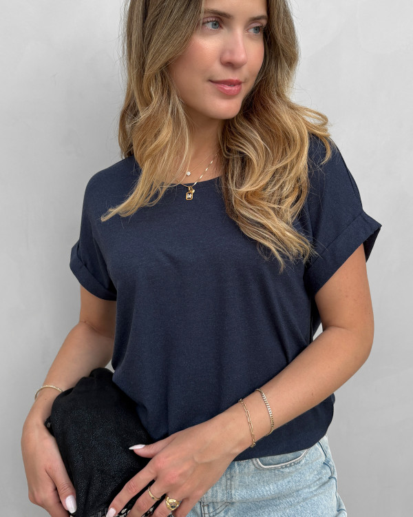Blå t-shirt til damer