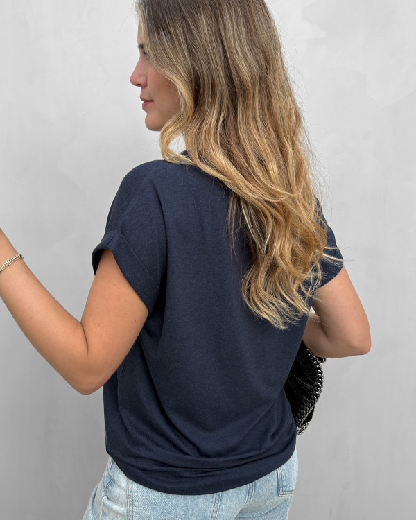 Blå t-shirt til damer