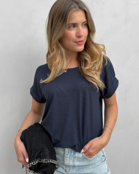 Blå t-shirt til damer