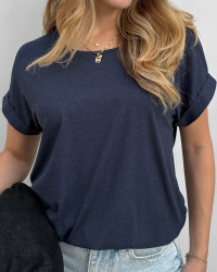 Blå t-shirt til damer