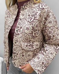 Quiltet jakke med paisley print