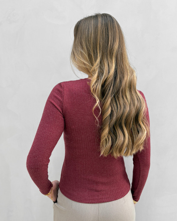 Bordeaux bluse til damer