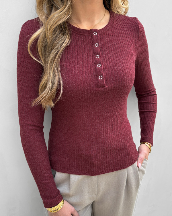 Bordeaux bluse til damer