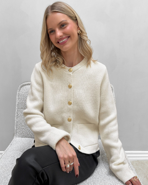 Cardigan jakke med flotte knapper