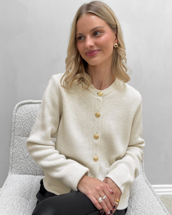 Cardigan jakke med flotte knapper