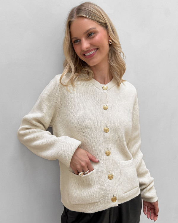 Cardigan jakke med flotte knapper
