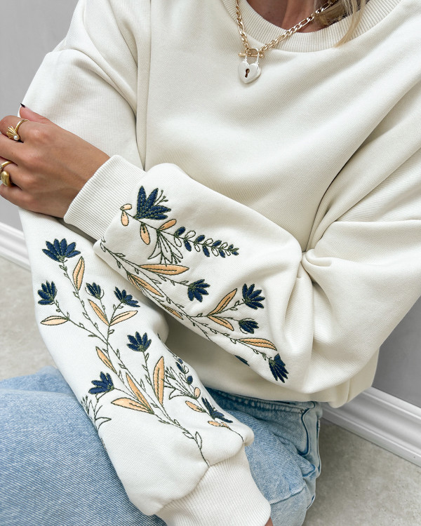 Sweat trøje med broderi detalje