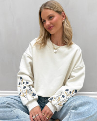 Sweat trøje med broderi detalje