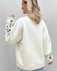 Sweat trøje med broderi detalje
