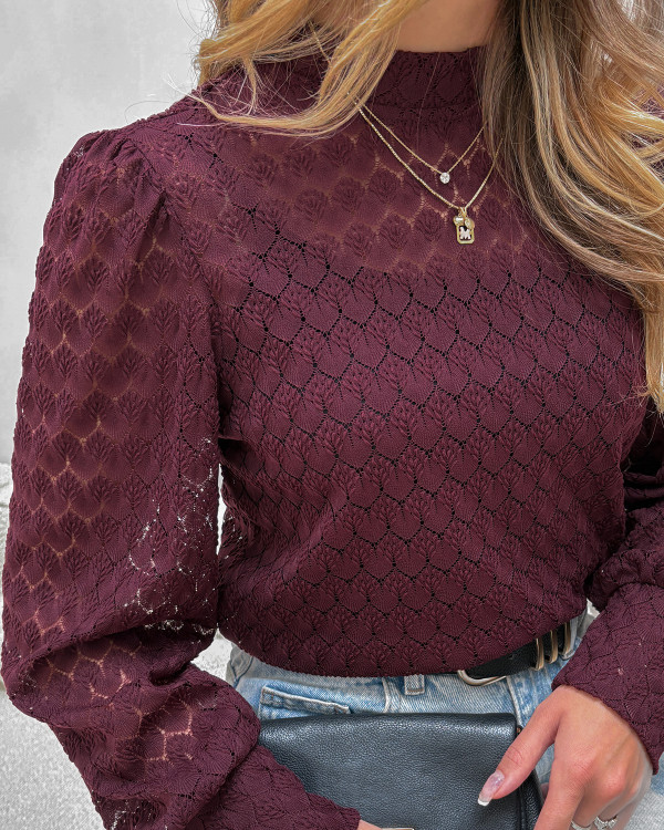Bordeaux blondebluse til damer