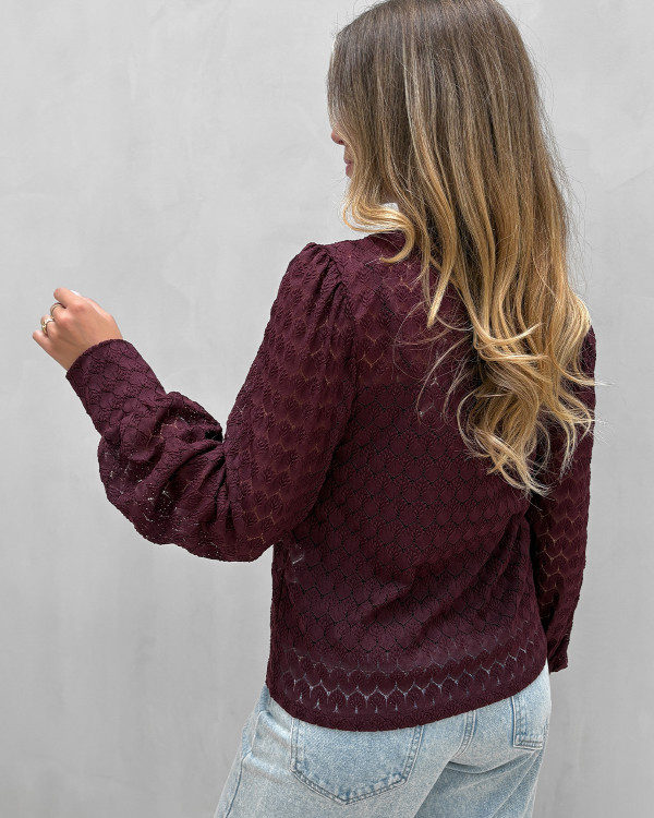Bordeaux blondebluse til damer