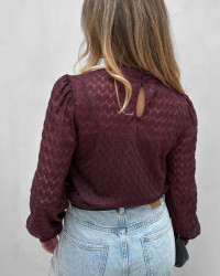 Bordeaux blondebluse til damer