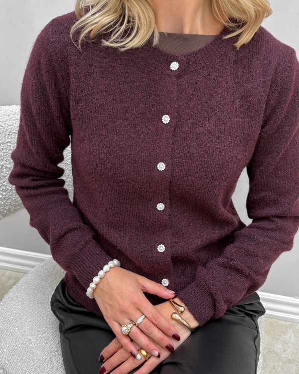 Cardigan med feminine knapper i similisten