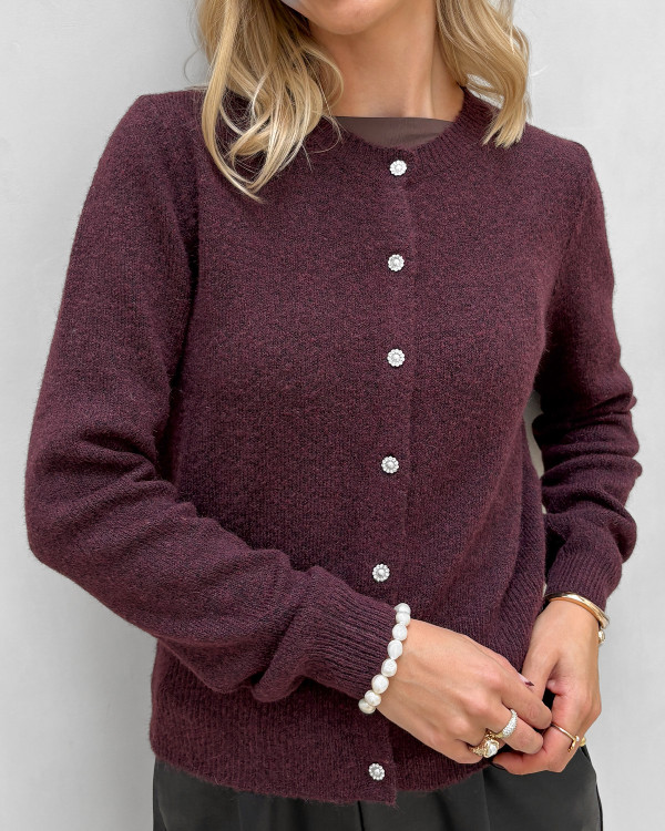 Cardigan med feminine knapper i similisten