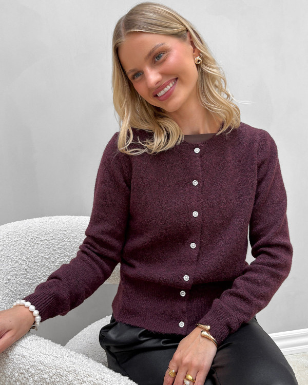 Cardigan med feminine knapper i similisten