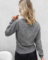 Grå cardigan til damer med similistens knapper