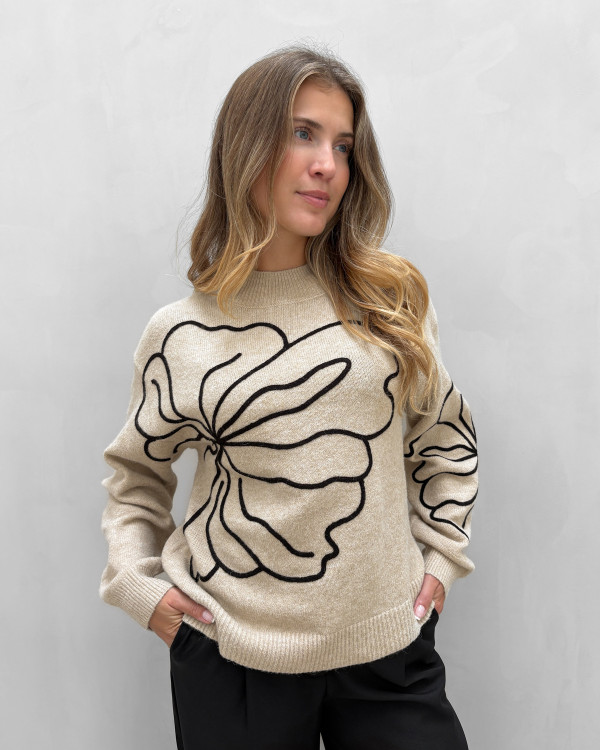 Strik med blomster mønster
